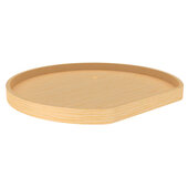  28'' Diameter Banded Wood D-Shaped Lazy Susan, Independently Rotating, Single Shelf Only with Steel Swivel Bearing, 8-Bulk Pack, Maple Finish