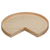  32'' Natural Wood Kidney Susan Tray with No Hole, 32'' Diameter x 29-9/16'' to 32'' D x 3-5/16'' H