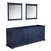  Dukes 84'' Navy Blue Double Vanity Base Only With 34'' Mirrors, 83''W x 21-1/2''D x 33-1/4''H