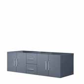  Geneva 60'' Dark Grey Vanity Base Cabinet Only, 59-1/4''W x 21-1/2''D x 18-1/4''H