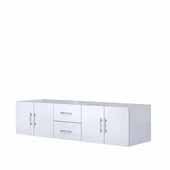  Geneva 72'' Glossy White Vanity Base Cabinet Only, 71-1/4''W x 21-1/2''D x 18-1/4''H