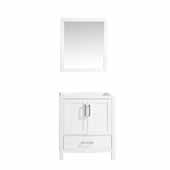  Jacques 30'' White Single Vanity White Base Only and 28'' Mirror, 29''W x 21-1/2''D x 33-1/4''H
