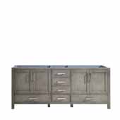  Jacques 80'' Distressed Grey Vanity Base Cabinet Only, 79''W x 21-1/2''D x 33-1/4''H