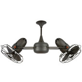  Duplo-Dinamico Rotational Ceiling Fan, Bronze with Metal Blades & Decorative Cages