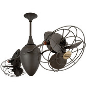  AR Ruthiane Rotational Ceiling Fan, Bronze w/ Metal Blades & Decorative Cages