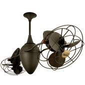  AR Ruthiane Rotational Ceiling Fan (Damp Location Rated), Bronzette w/ Metal Blades & Decorative Cages