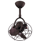  Diane Single Oscillating Directional Ceiling Fan (Damp Location Rated), Textured Bronze w/ Metal Blades & Decorative Cage