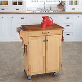 Mix & Match 2 Door w/ Drawer Cuisine Cart Cabinet, Natural Finish with Oak Top, 32-1/2'' W x 18-3/4'' D x 35-1/2'' H