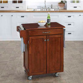 Mix & Match 2 Door w/ Drawer Cuisine Cart Cabinet, Cherry Finish with Cherry Top, 32-1/2'' W x 18-3/4'' D x 35-1/2'' H