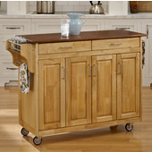 Mix & Match Create-a-Cart Natural Finish with Oak Top by , 48-3/4'' W x 17-3/4'' D x 34-3/4''H