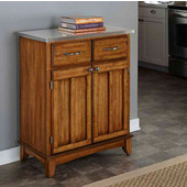 Mix & Match Buffet Server with Dark Cottage Oak Stained Base and Stainless Steel Top, 29-1/4'' W x 15-7/8'' D x 35-1/2''H