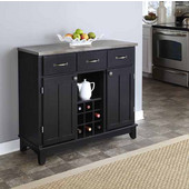 Mix & Match Large Buffet Server Black Base with Stainless Steel Top, 41-3/4'' W x 17'' D x 36-1/4''H