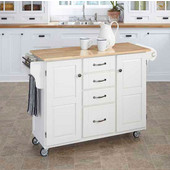Kitchen Carts - Mix and Match White Kitchen Cart Cabinet w/ Stainless ...