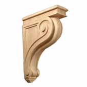  Scroll Corbel Carving with Flat Back in Multiple Wood Species, 3''W x 9''D x 13''H