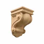  Scroll Corbel Carving wtih Flat Back in Multiple Wood Species, 6''W x 6-1/4''D x 9-1/2''H