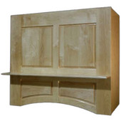  Baxter Arched Wall Mount Range Hood with Liner for Broan Ventilation, Available in Multiple Wood Species & Sizes