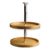  Select Series 20'' Diameter Pole Mounted 2-Shelf Full Round Maple Wood Lazy Susan