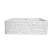  Gothichaus Reversible Series Fireclay Sink with a Gothic Swirl or Fluted Design, 30''W x 18''D x 10''H