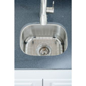  18 Gauge Single-Bowl Undermount Stainless Steel Sink Package includes Grid and Basket Strainer, 15''W x 12 3/4''D x 7''H