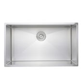  The Chef's Collection Stainless Steel Single Bowl Undermount Kitchen Sink, 33''W x 19-1/2''D x 10''H