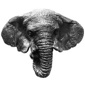  Lodge & Nature Collection 3-5/8'' Wide Goliath (Elephant) Cabinet Bin Pull in Antique Pewter, 3-5/8'' W x 1'' D x 2-3/4'' H