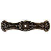  Tuscan Collection 4'' Wide Fruit of the Vine Cabinet Backplate in Antique Brass, 4'' W x 1/8'' D x 15/16'' H