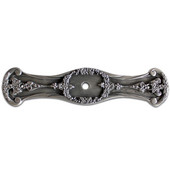  Tuscan Collection 4'' Wide Fruit of the Vine Cabinet Backplate in Antique Pewter, 4'' W x 1/8'' D x 15/16'' H