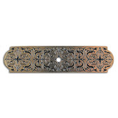  Classic Collection 3-7/8'' Wide Renaissance Etch Rectangle Backplate in Brite Brass, 3-7/8'' W x 1/8'' D x 15/16'' H