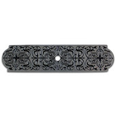  Classic Collection 3-7/8'' Wide Renaissance Etch Rectangle Backplate in Brilliant Pewter, 3-7/8'' W x 1/8'' D x 15/16'' H