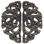  Florals & Leaves Collection 1-1/4'' Wide Florid Leaves Cabinet Hinge Plate Set (Sold in Pairs) in Antique Pewter, 1-1/4'' W x 1/8'' D x 2-1/2'' H