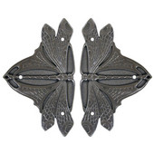  Period Pieces Collection 1-1/2'' Wide Dragonfly Cabinet Hinge Plate Set (Sold in Pairs) in Antique Pewter, 1-1/2'' W x 1/8'' D x 2-1/2'' H