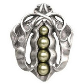  Kitchen Garden Collection 1-5/8'' Wide Pearly Peapod Cabinet Knob in Antique Pewter, 1-5/8'' W x 1-1/8'' D x 2'' H