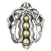  Kitchen Garden Collection 1-5/8'' Wide Pearly Peapod Cabinet Knob in Brilliant Pewter, 1-5/8'' W x 1-1/8'' D x 2'' H