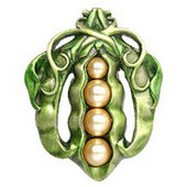  Kitchen Garden Collection 1-5/8'' Wide Pearly Peapod Cabinet Knob in Pewter Hand Tinted, 1-5/8'' W x 1-1/8'' D x 2'' H