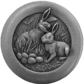  Fun in the Kitchen Collection 1-3/8'' Diameter Rabbits Round Cabinet Knob in Antique Pewter, 1-3/8'' Diameter x 7/8'' D