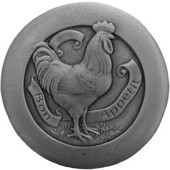  Fun in the Kitchen Collection 1-7/16'' Diameter Rooster Round Cabinet Knob in Antique Pewter, 1-7/16'' Diameter x 7/8'' D