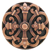  Chateau Collection 1-5/8'' Diameter Chateau Round Cabinet Knob in Antique Copper, 1-5/8'' Diameter x 7/8'' D