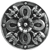  Period Pieces Collection 1-1/8'' Diameter Celtic Shield Round Cabinet Knob in Brite Nickel, 1-1/8'' Diameter x 7/8'' D