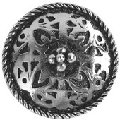  Period Pieces Collection 1-1/16'' Diameter Moroccan Jewel Round Cabinet Knob in Brite Nickel, 1-1/16'' Diameter x 7/8'' D