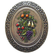  Tuscan Collection 1-3/16'' Diameter Fruit Bouquet Oval Cabinet Knob in Hand-Tinted Brite Nickel, 1-3/16'' Diameter x 7/8'' D x 1-3/8'' H