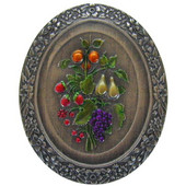  Tuscan Collection 1-3/16'' Diameter Fruit Bouquet Oval Cabinet Knob in Hand-Tinted Antique Pewter, 1-3/16'' Diameter x 7/8'' D x 1-3/8'' H