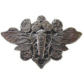  Period Pieces Collection 2'' Wide Cicada on Leaves Cabinet Knob in Brite Nickel, 2'' W x 7/8'' D x 1-3/8'' H