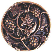  Tuscan Collection 1-5/16'' Diameter Grapevines Round Cabinet Knob in Antique Copper, 1-5/16'' Diameter x 7/8'' D
