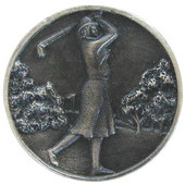  Pastimes Collection 1-1/8'' Diameter Lady of the Links Round Cabinet Knob in Antique Pewter, 1-1/8'' Diameter x 7/8'' D