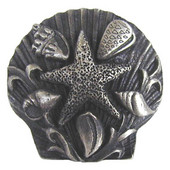  Pastimes Collection 1-5/16'' Diameter Seaside Collage Oval Cabinet Knob in Antique Pewter, 1-5/16'' Diameter x 7/8'' D