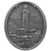  Pastimes Collection 1-1/4'' Diameter Guiding Lighthouse Oval Cabinet Knob in Antique Pewter, 1-1/4'' Diameter x 7/8'' D x 1-1/2'' H