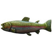  Lodge & Nature Collection 2-7/8'' Wide Rainbow Trout Cabinet Knob, Left Side/Faces Right in Hand-Tinted Antique Pewter, 2-7/8'' W x 7/8'' D x 1'' H