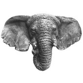  Lodge & Nature Collection 1-7/8'' Wide Goliath (Elephant) Cabinet Knob in Antique Pewter, 1-7/8'' W x 1-1/4'' D x 1-1/4'' H