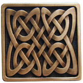  Nouveau Collection 1-3/8'' Wide Celtic Isles Square Cabinet Knob in Antique Copper, 1-3/8'' W x 7/8'' D x 1-3/8'' H