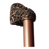  King's Road Collection 12'' Wide Acanthus Plain Bar Appliance Pull in Antique Copper, 12'' W x 2-1/2'' D x 2-1/8'' H